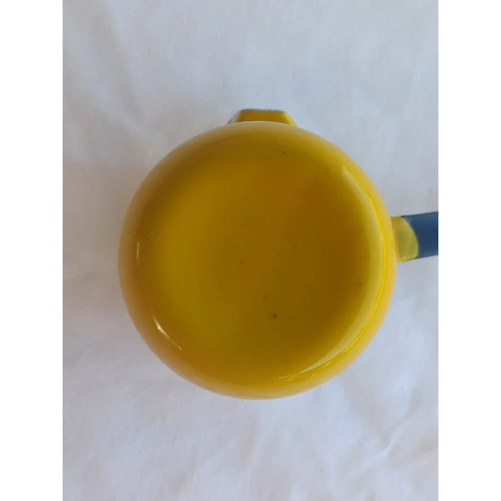 Vtg Butter Warmer Melter Coffee Milk Ladle Enamelware Yellow Primitive Stove Pot